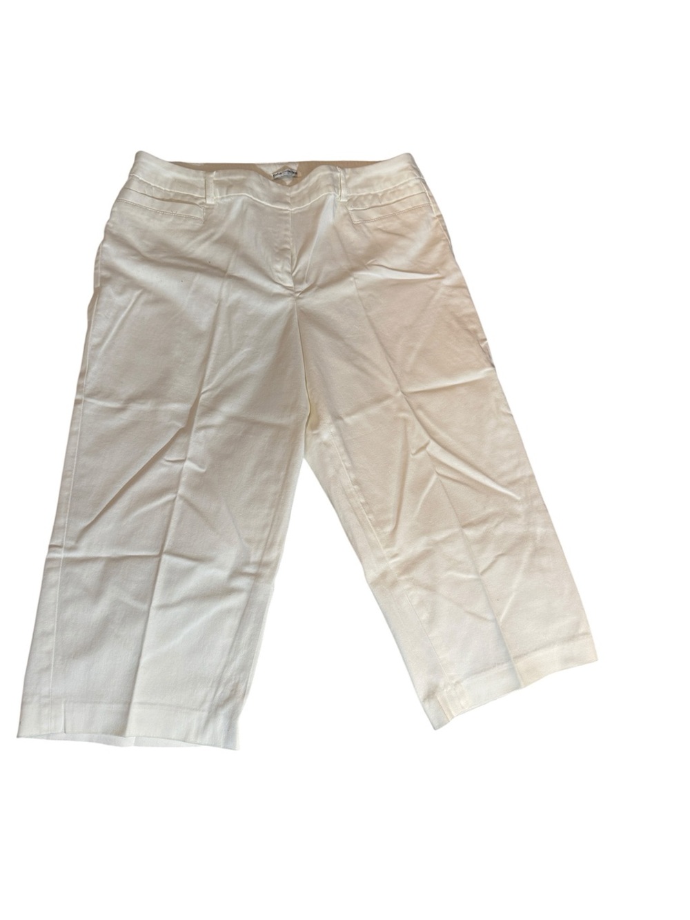 Dalia Collection Cream Wide-Leg Capris, size 14W